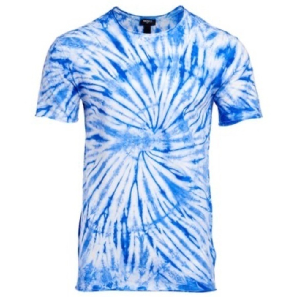 Blue & White Tie Dye Spiral Short Sleeve Tee
